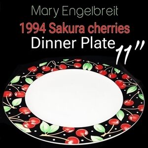 1994 Mary Engelbreit Sakura cherries 11" dinner plate